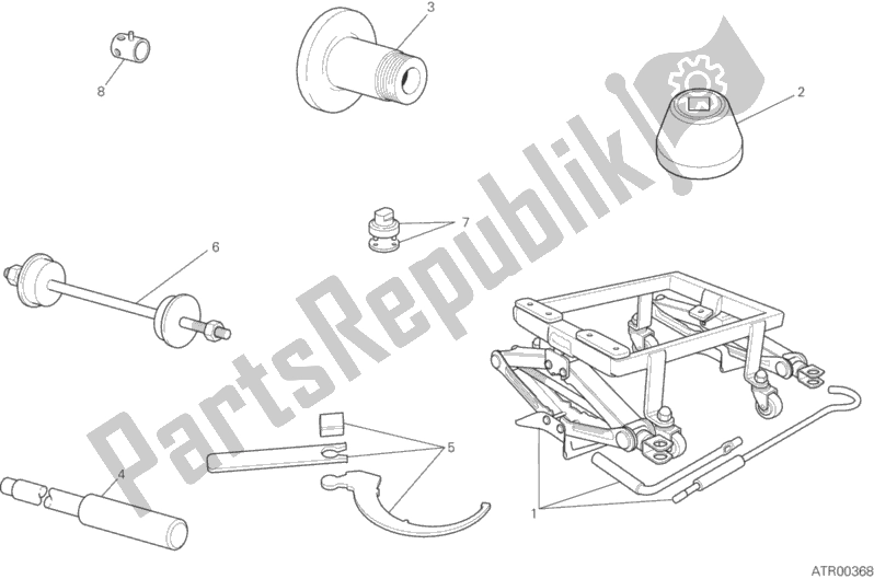 All parts for the Workshop Service Tools (frame) of the Ducati Supersport Thailand 950 2018